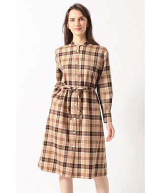 DAKS タータンチェック バンドカラーワンピース
