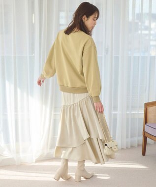 Feroux 【セットアイテム】裏毛プルオーバー×ランダムプリーツ スカート ベージュ系