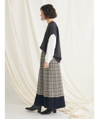 CRAFT STANDARD BOUTIQUE 起毛ワッフルレイヤード風プルオーバー Black