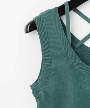 GRACE CONTINENTAL リブタンクニットトップ グリーン
