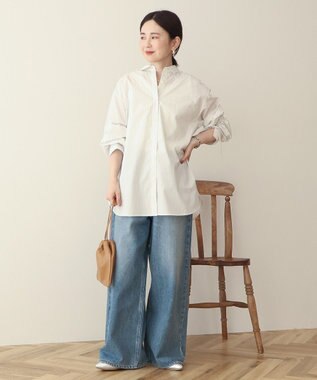 AMERICAN HOLIC 【イージーケア】バックギャザーリボンシャツ White