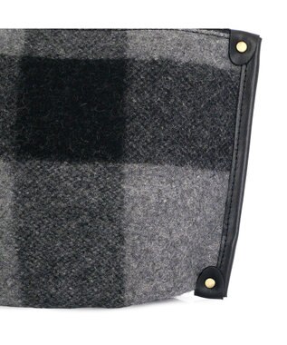 IBIZA プエブロ　ウール/牛革　ポーチ グレー