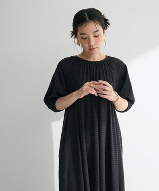 Green Parks ・ＳＵＧＡＲ　ＳＰＯＯＮ　ボーダーリブワンピース Charcoal Gray