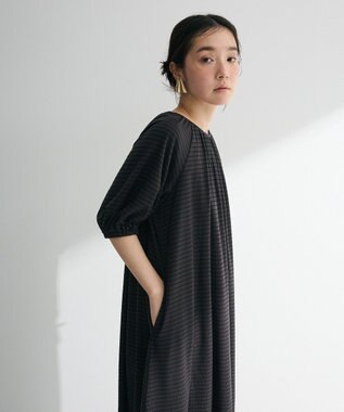 Green Parks ・ＳＵＧＡＲ　ＳＰＯＯＮ　ボーダーリブワンピース Charcoal Gray