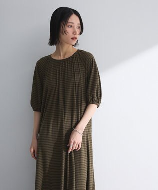 Green Parks ・ＳＵＧＡＲ　ＳＰＯＯＮ　ボーダーリブワンピース Charcoal Gray