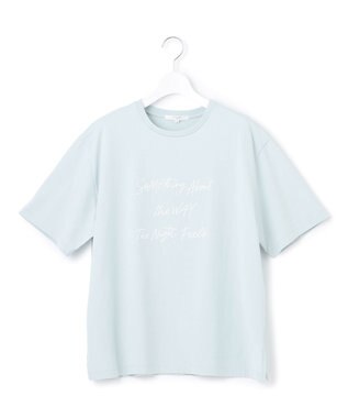 23区 L 【SLOW/一部店舗限定】ヴィンテージライク ロゴ Tシャツ サックスブルー系