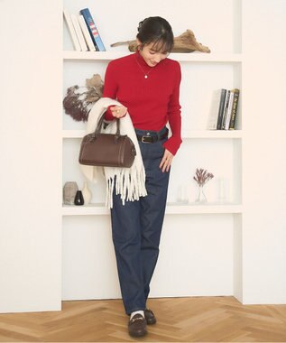 WEGO 【手洗い可】タートルネックニット レッド