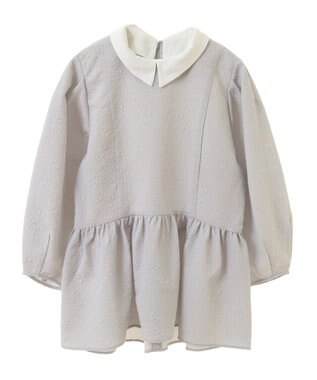 Green Parks ef-de 衿取り外しペプラムブラウス Light Gray