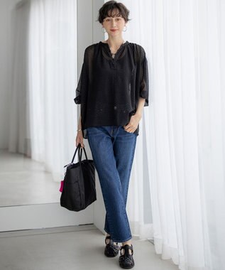 23区 【RED CARD TOKYO×23区】スリムストレート デニム パンツ ミッドブルー系