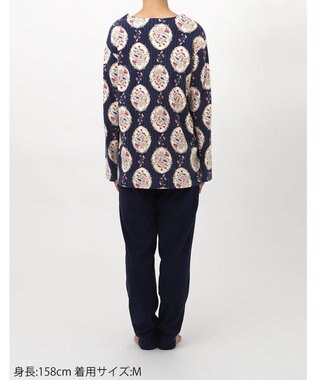 WACOAL ワコール_リラックス＆スリープ パジャマ 長袖 長ズボン 綿100％(本体) スムース素材 上下セット かぶりタイプ ミントン NDW418 /ワコール コン