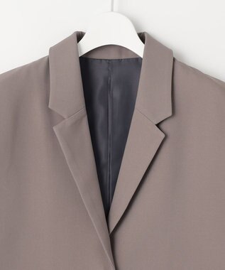 Feroux 【洗える】バックペプラム ジレ ライトグレー系