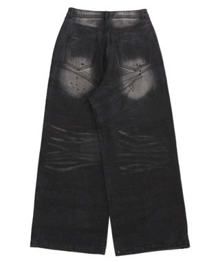 WEGO 【ユニセックス着用ITEM】スーパーバギーダーティデニムパンツ デニムブラックソノタ