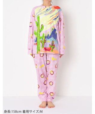 tsumori chisato SLEEP パジャマ　長袖　長ズボン　ルームウエア　綿100%　パイル生地　/ワコール　UDX540 ピンク