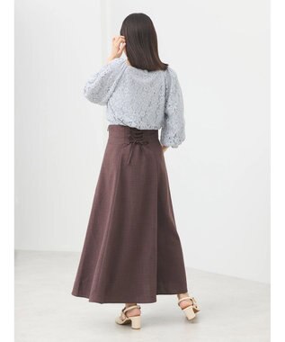 earth music&ecology フラワーレースブラウス Light Gray