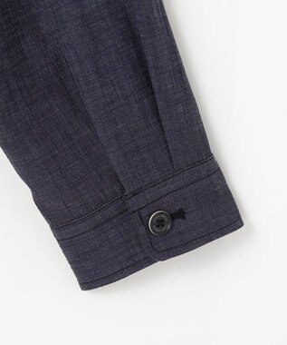 JOSEPH ABBOUD 【キングサイズ・洗える・麻混】クールリネン シャツ ネイビー系