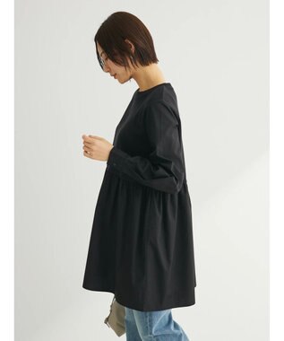 Green Parks リブドッキングカットソーボリュームチュニック Black