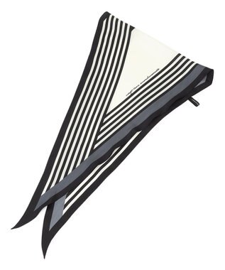 23区 【滝沢眞規子さん着用/VERY掲載】ランダムストライプ ダイヤ スカーフ ブラック系