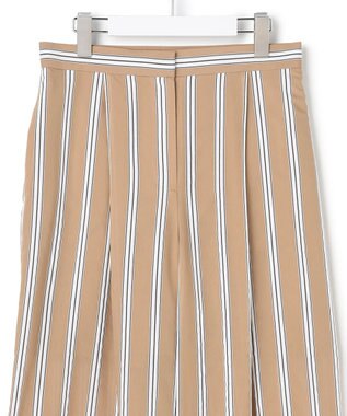 ICB L サッカードビーストライプ ワイドパンツ アプリコットベージュストライプ