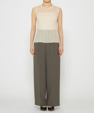 uncrave 【手洗い可】シアー ランダムリブ ノースリーブ カットソー（uncrave STANDARD） エクリュ