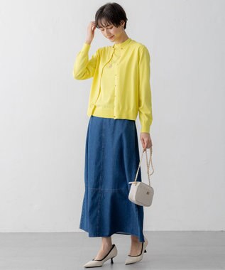 23区 【Oggi6月号掲載/洗える】プレミアムビオコットン カーディガン イエロー系