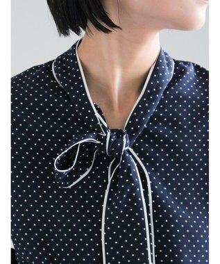 Te chichi パターンアソートボウタイブラウス《2026 spring catalog item》 ネイビー