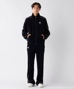 OP／FILA 【Kappa】オーバーシルエット ベロアトラックジャケット ブラック