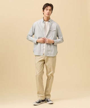 J.PRESS MEN ヘアラインストライプ シャツ / B.D. グリーン系1