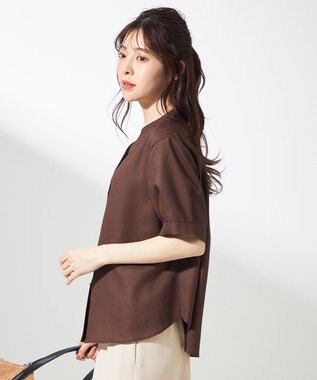 ANY SIS 【接触冷感・UVカット・速乾】スムージーポリエステル 2WAY ブラウス 【WEB限定】ブラウン