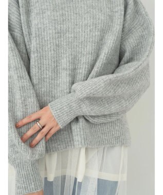 earth music&ecology ＦＬＵＦＦＹハイネックプルオーバー Light Gray Mixture