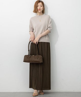 23区 【見上愛さん着用/VERY掲載】ワイド ボストン バッグ カーキ(スエード調)