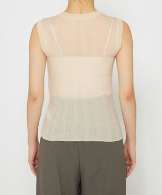 uncrave 【手洗い可】シアー ランダムリブ ノースリーブ カットソー（uncrave STANDARD） エクリュ