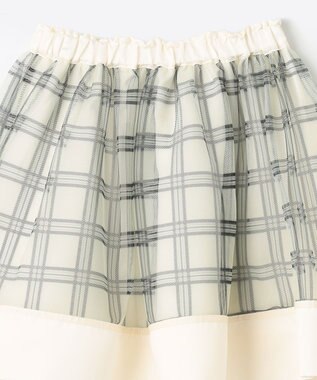 組曲 KIDS 【110-140㎝】ノエルチェック チュールスカート オフホワイト系5