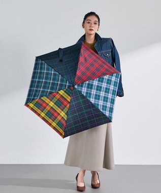 +RING プラスリング UNISEX 晴雨兼用 折傘 CHK T1397 sunshield マルチカラー