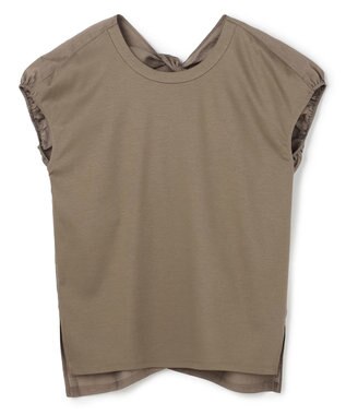 BEIGE， ZEOLITE / バックツイスト コンビトップス Taupe