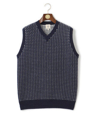 J.PRESS MEN バーズアイ ニットベスト ネイビー系