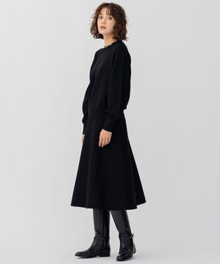 23区 ウールブレンド バック パール ニット ブラック系