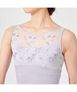 Chacott ノースリーブレオタード パールグレー