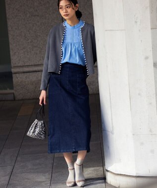 組曲 【追加生産分入荷！】AMOSSAパール カーディガン グレー系