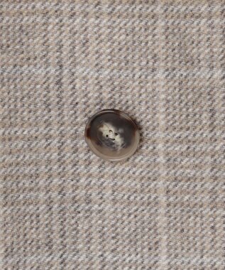 自由区 L 【17号サイズまで展開・カタログ掲載】ウールリバーチェック柄ダブルブレスト コート モカチェック