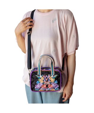 tsumori chisato CARRY tcアニマルキルト ショルダーバッグ ミニボストン ブラック