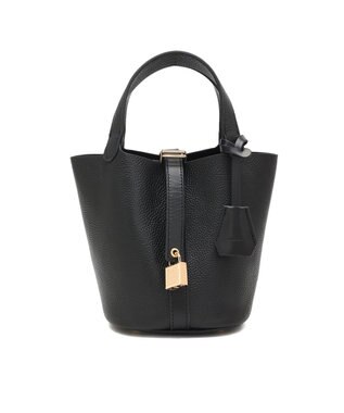 style code 【PADMA/パドマ】 キーチャーム付 本革ミニトートバッグ ブラック