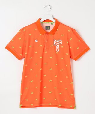 PW CIRCULUS 【MEN】【ストレッチ】アニマルプリント カノコ ポロシャツ オレンジ系5
