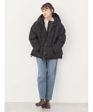 earth music&ecology フーディー中綿ブルゾン Black