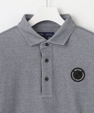 23区GOLF 定番人気【MEN/キングサイズ】ハニカムカノコ 長袖ポロシャツ グレー系