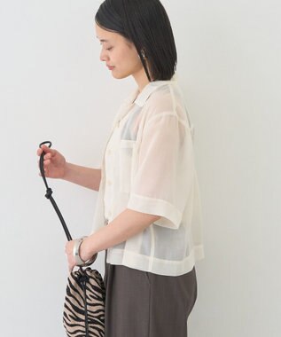 AMERICAN HOLIC シアーショート丈開襟シャツ Ivory