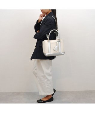 UNBILLION cachecache ショルダー付きパーテーションキャンバストート シルバー