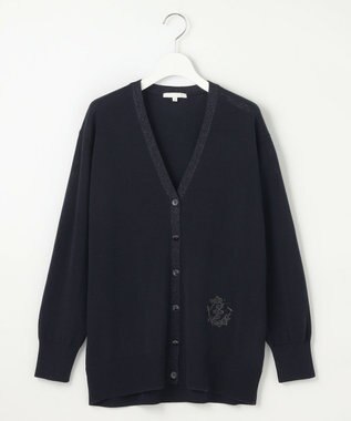 自由区 S 【カタログ掲載・洗える】エンブレムニット カーディガン ネイビー