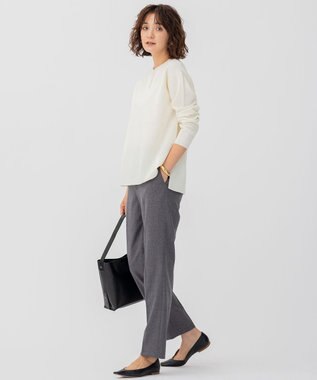 23区 【CLASSY.1月号掲載】ウールミルドストレッチ テーパードパンツ チャコール