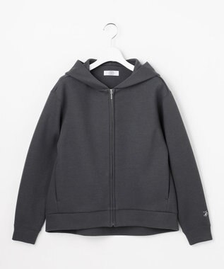 J.PRESS LADIES ダンボールジャージー ジップアップ パーカー スレート系