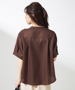 ANY SIS 【接触冷感・UVカット・速乾】スムージーポリエステル 2WAY ブラウス 【WEB限定】ブラウン